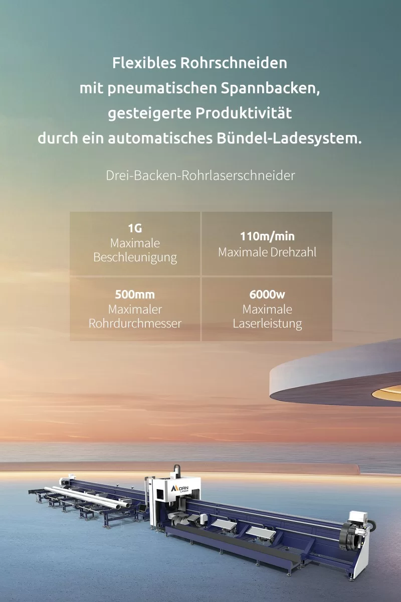 Drei-Backen-Rohrlaserschneider