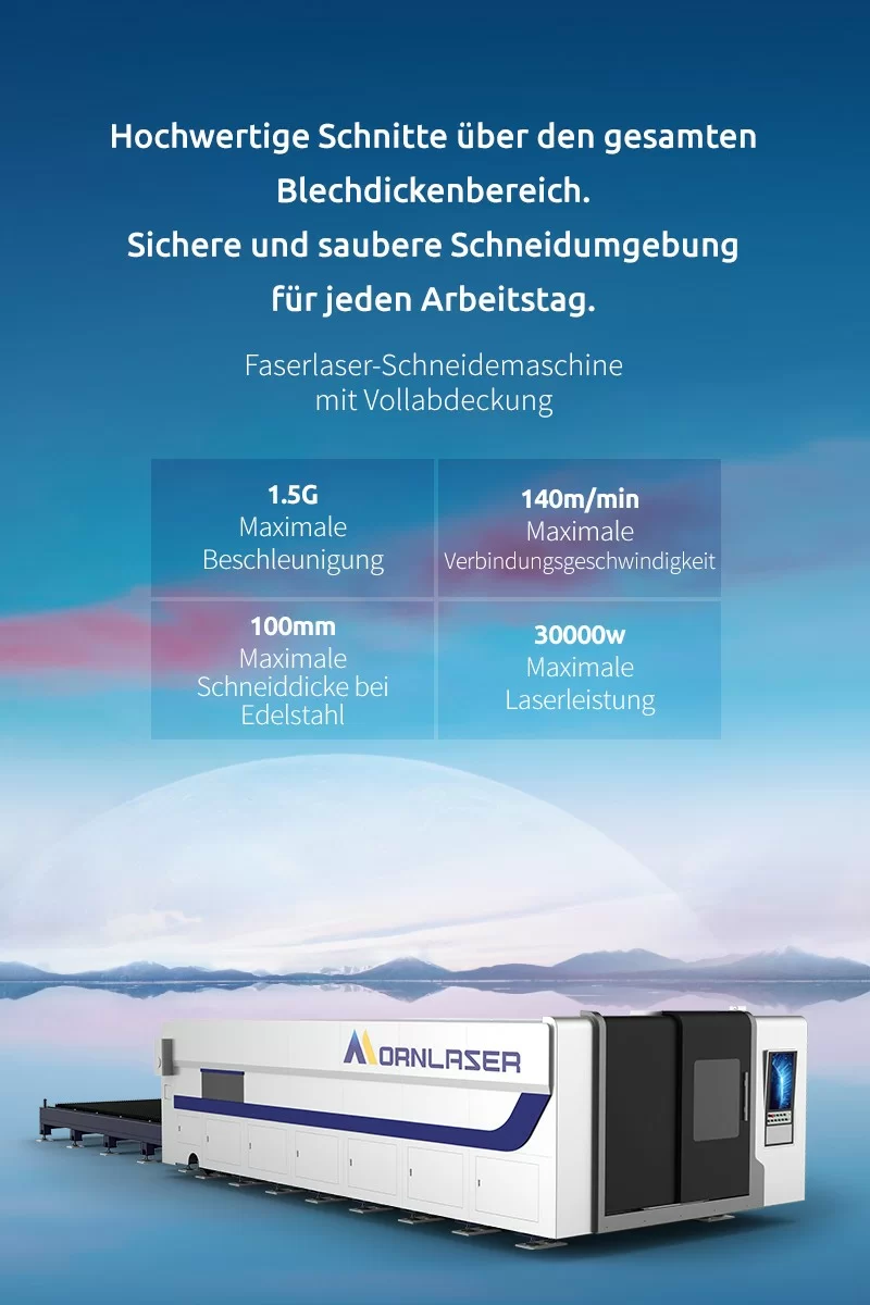 Faserlaser-Schneidemaschine mit Vollabdeckung