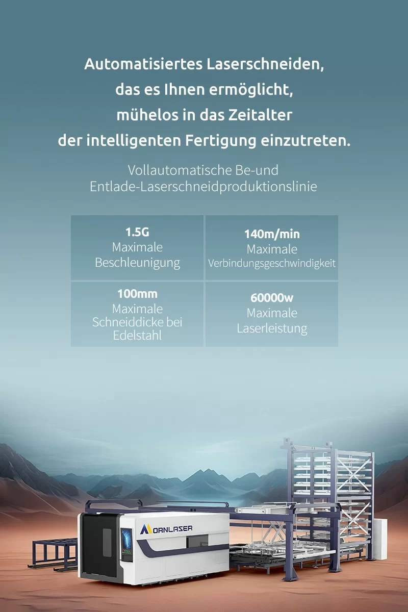 Vollautomatische Be- und Entlade-Laserschneidproduktionslinie